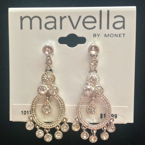 Monet Jewelry - Marvella Dangle Rhinestone Earrings